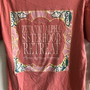 Orange ZTA comfort colors tee
